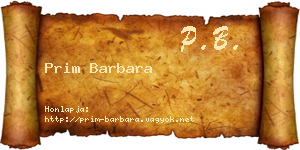 Prim Barbara névjegykártya